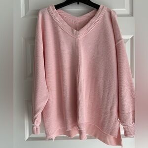 Aerie Pink V-Neck Women knit top! XL